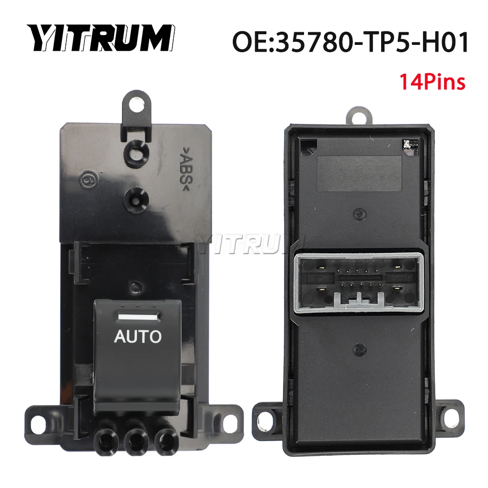 YITRUM 35780-TP5-H01 35770-TP5-H01 Power Control Window Switch Rear Left Right Side Switch For Honda Spirior 2009 2010 2011-2014