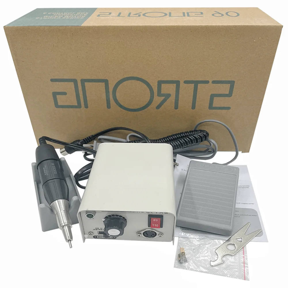 Kit de taladro eléctrico para uñas, máquina de manicura, 90 cajas de Control, 35000RPM, 65W, hierro negro fuerte, 102L