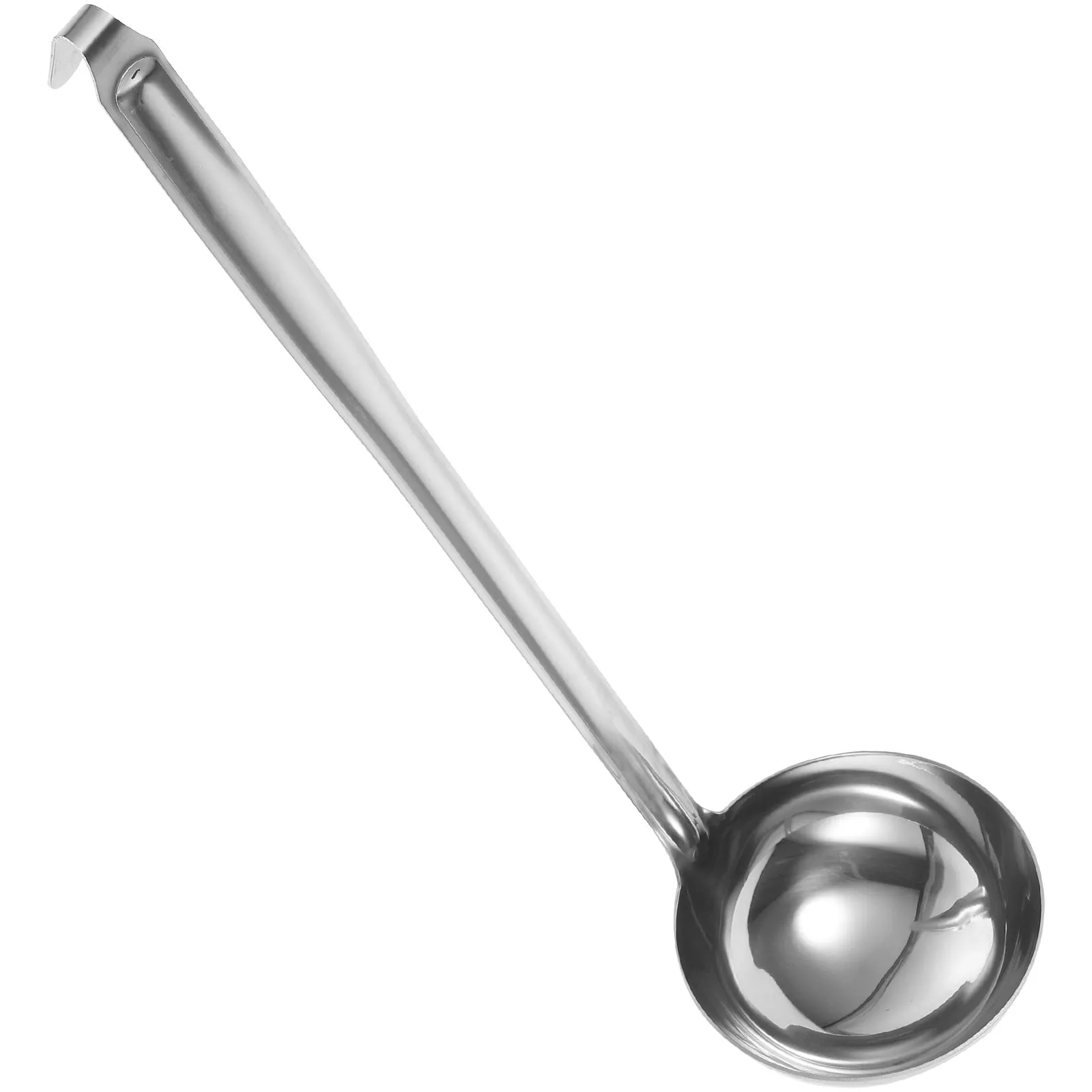 

Половник для супа из нержавеющей стали с длинной ручкой, подвесной крючок, дизайн 13 см, кухонная утварь, сервировочная ложка для супов, соусов