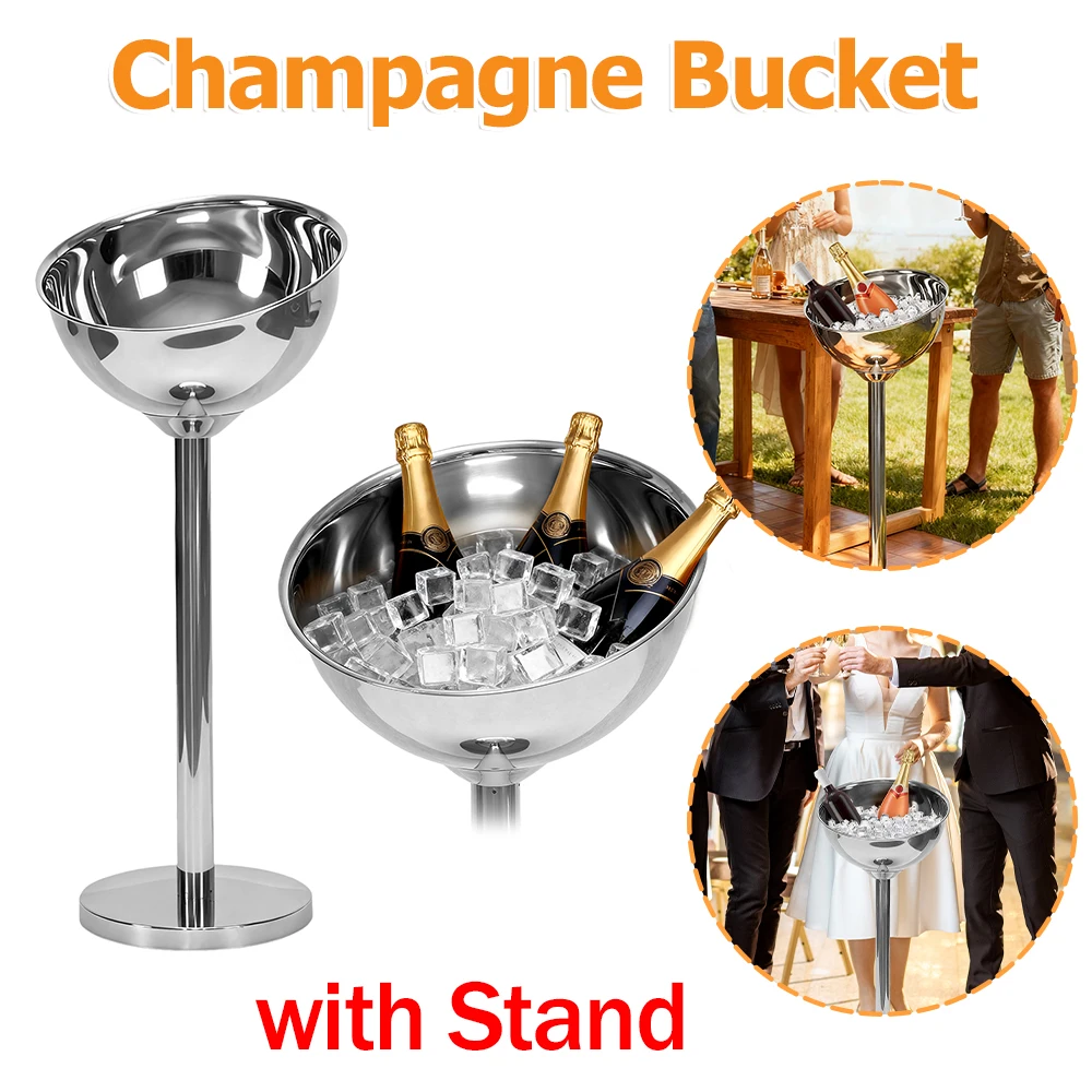 

Ведро для шампанского с подставкой, ведро для льда из нержавеющей стали, роскошное охладитель для напитков, коническое устройство для KTV, бара, ресторана, мероприятия