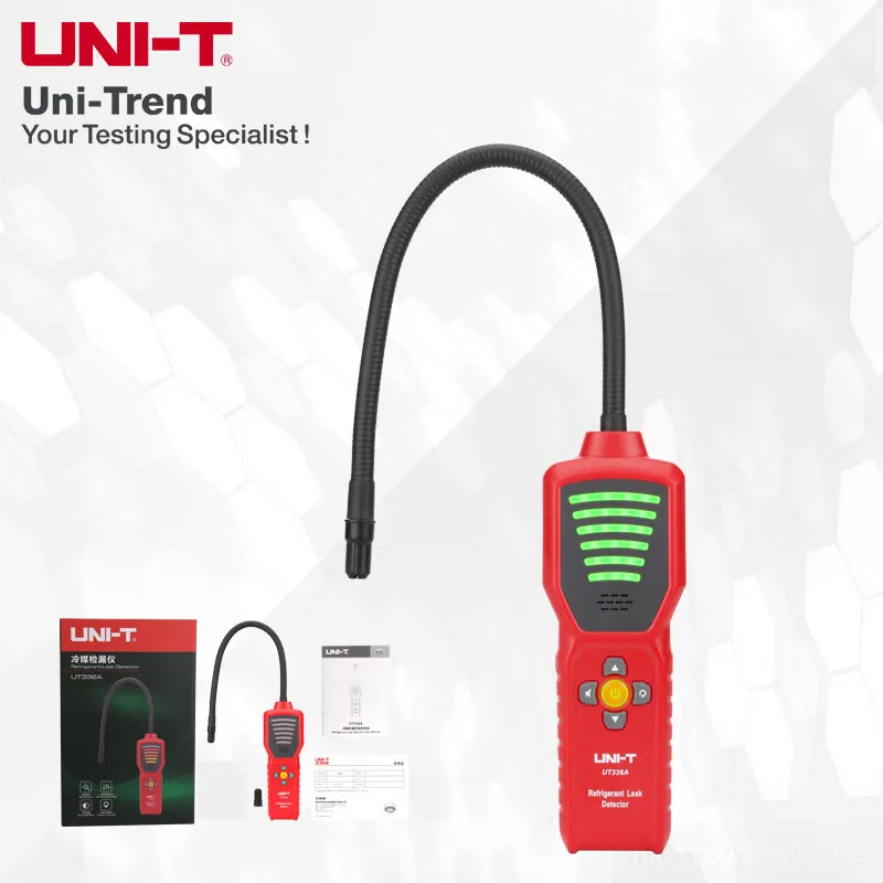 

UNI-T UT336A Refrigerant Leak Detector Cfcs Hcfcs Hfcs Leakage Tester for Air Conditioning Automobile Refrigerator Maintenance