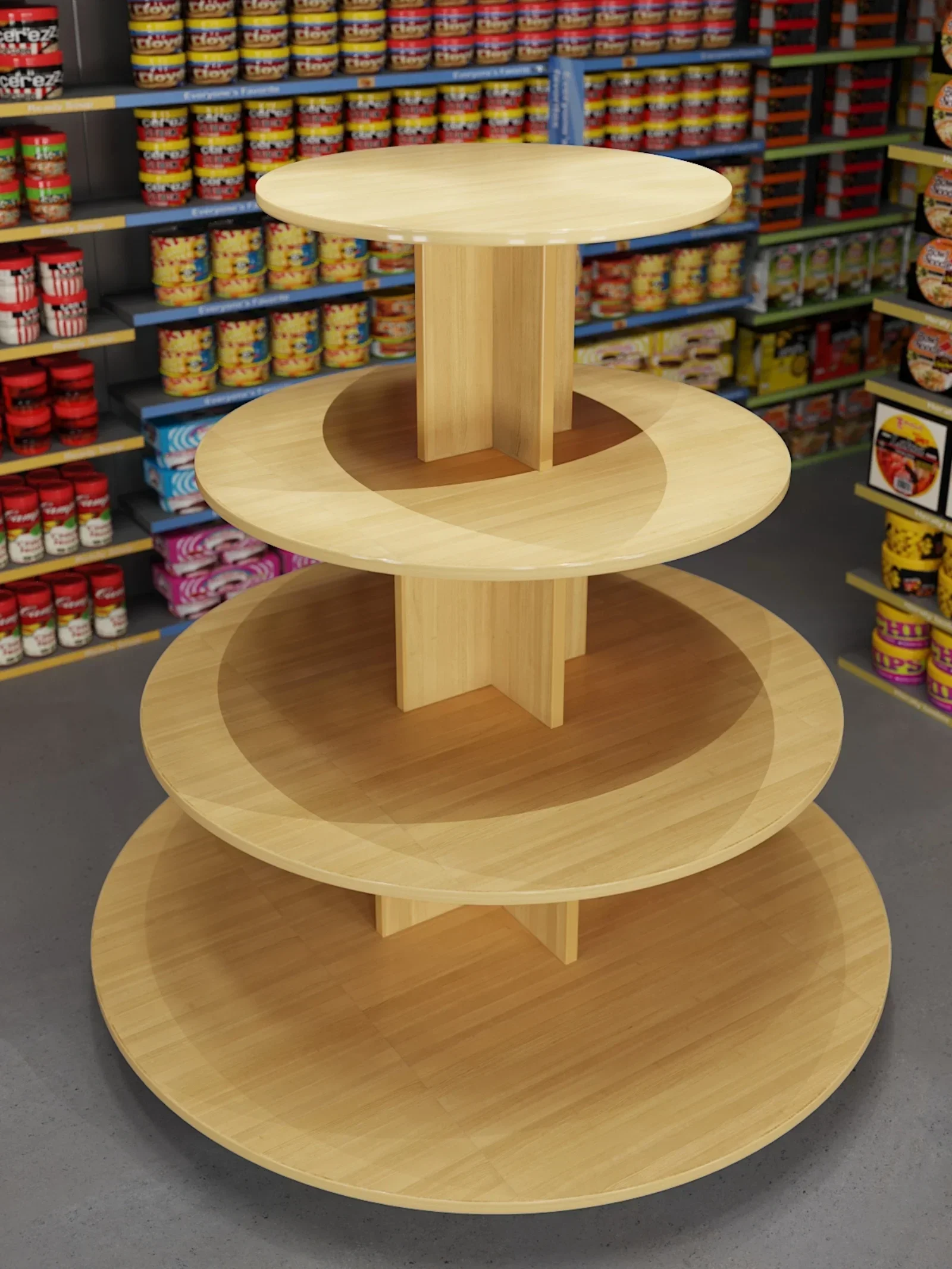 Gift Supermarket Shelves Stacking Head Rack Grain and Oil Display Platform Central Island Cabinet Display Rack Bank Circular