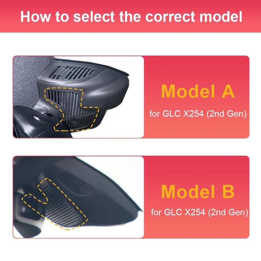 For Mercedes-Benz GLC X254 (2nd Gen)2023-2026 Plug and Play Front and Rear Dash Cam for Car Camera Recorder Dashcam WIFI Car Dvr