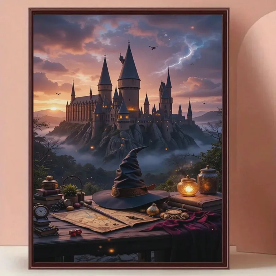 Diamond Painting Magical Castle With Wizard Table Supplies Diamond Mosaic Handmade Art Exquisite Creative Gift Home Decor