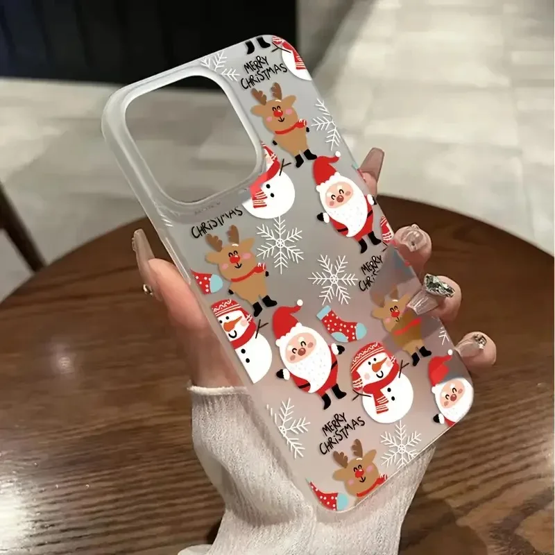 Snowflake Christmas Tree Cookie Phone Case for iPhone 17 16 15 14 Plus 13 12 11 Pro MAX 16E 17Air Shockproof Phone Cover