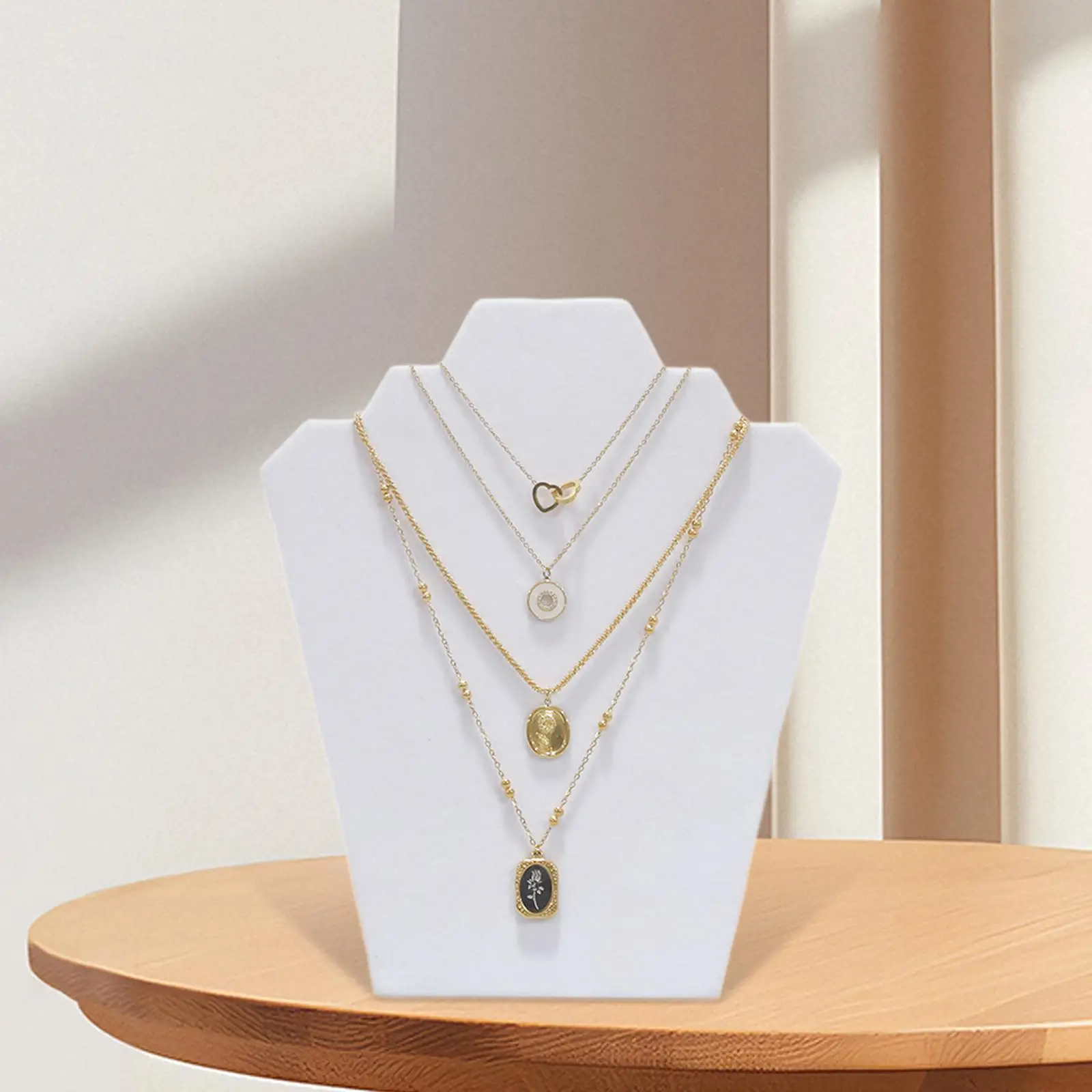 

Flannel Jewelry Display Rack Organizer Lightweight Crafts Decoration Retro Style Decorative Stand Bust Easel for Countertop