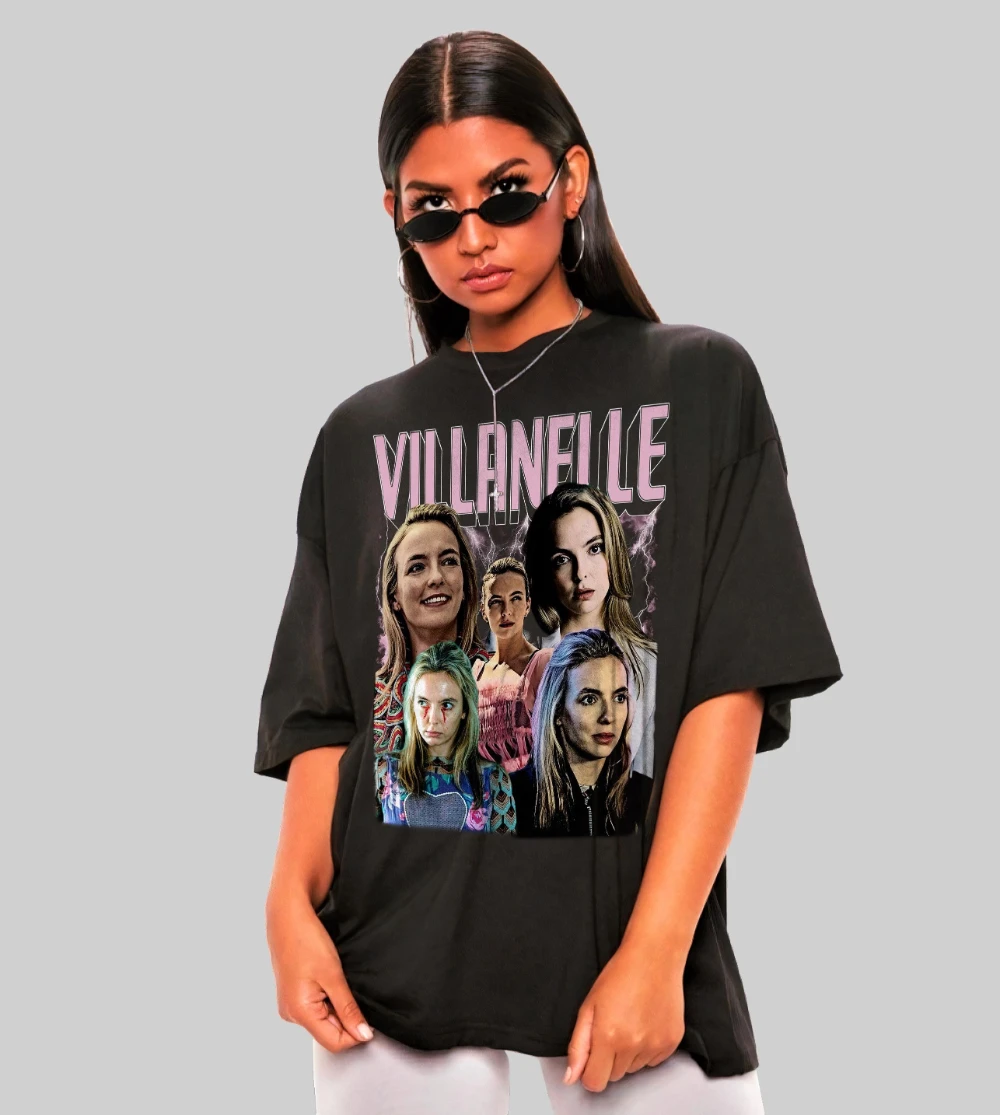 Villanelle T-shirt - Killing Eve T-shirt Jodie Comer Eve Borastricht, Thriller Movie T-shirt Summer Pure Couple Loose Casual