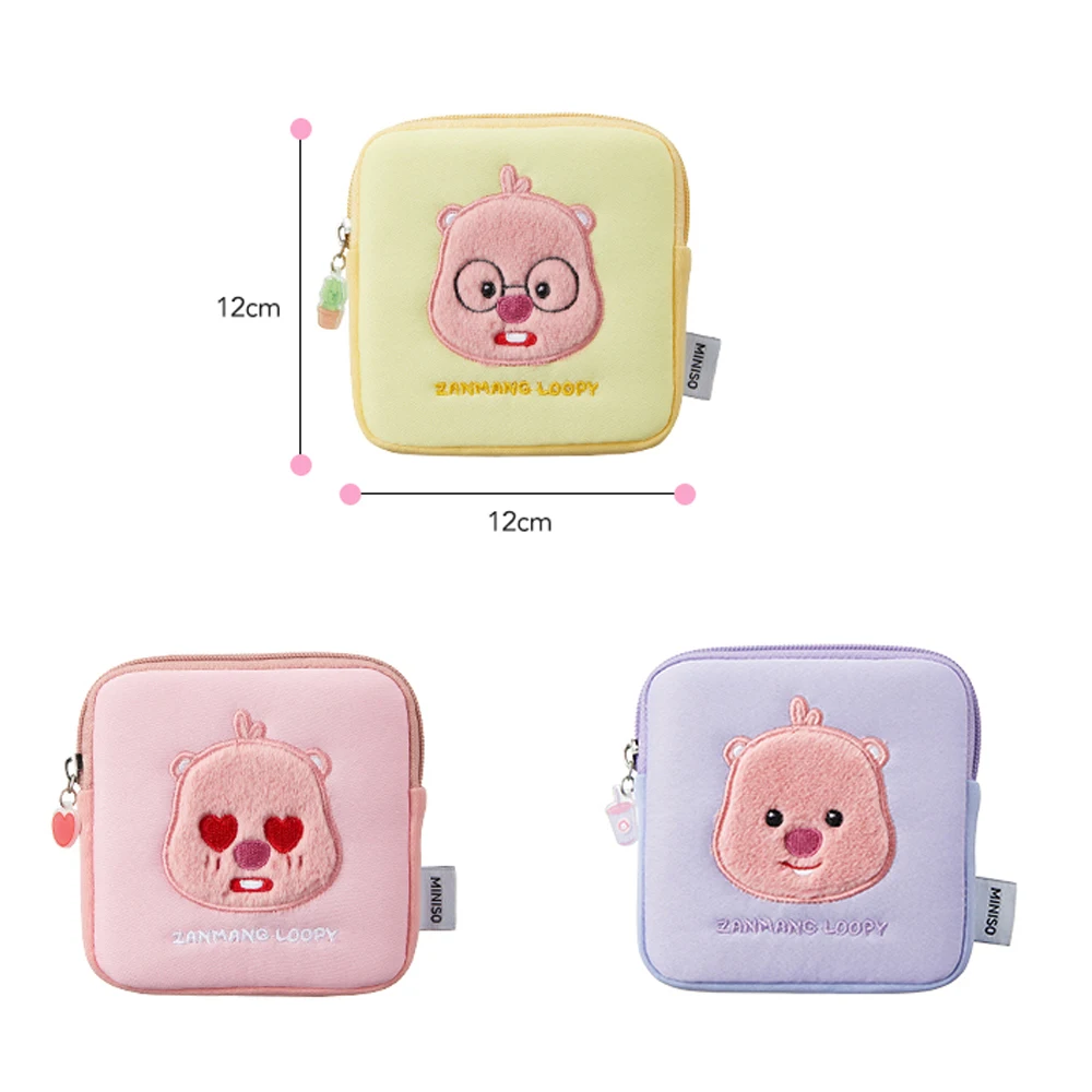 MINISO Anime Cartoon Loopy Series kwadratowa portmonetka Kawaii śliczny przenośny mały portfel torba do przechowywania prezent urodzinowy dla niej 12cm