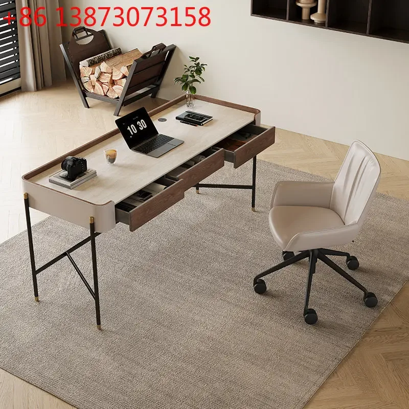 

High-end light luxury Italian minimalist home study modern simple living room computer desk