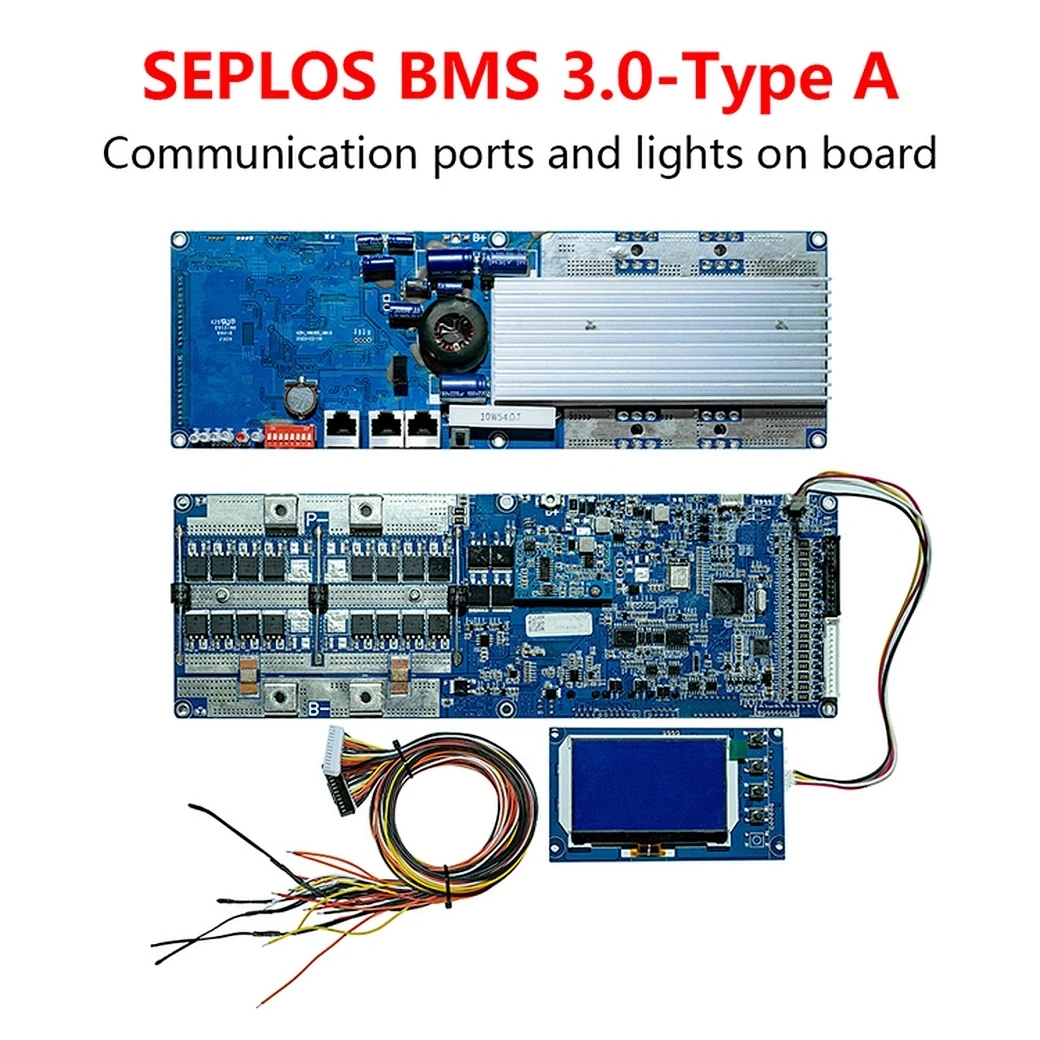Seplos bms 3.0 Smart bms 100A/150A/200A 24V/48V 13S 14S 8S 15S 16S LFP With Bluetooth LCD Screen BMS Li-Ion LiFePO4 Battery