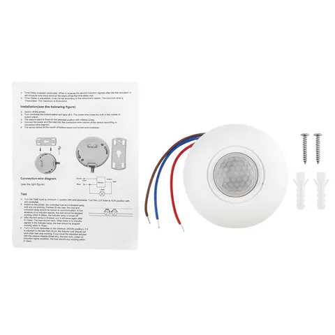 Infrared PIR Motion Sensor Switch with Time Delay 360 Degree Cone Angle Detecting Induction Sensor For LED Ceiling Light Hot