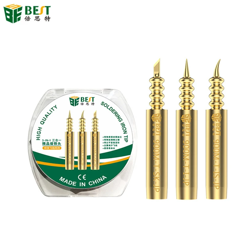 

3 in 1 Soldering Iron Tips Oxygen-free Copper 0.1mm Fly Line Welding Tips Solder Iron Sting for 936 Soldering Station BGA DIY