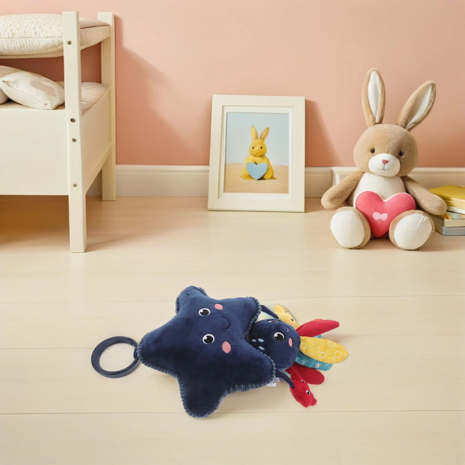 문어 아기 유모차 모빌 바다 동물 인터랙티브 아기 침대 유모차 감각 자극 펜던트 감각 문어 장난감