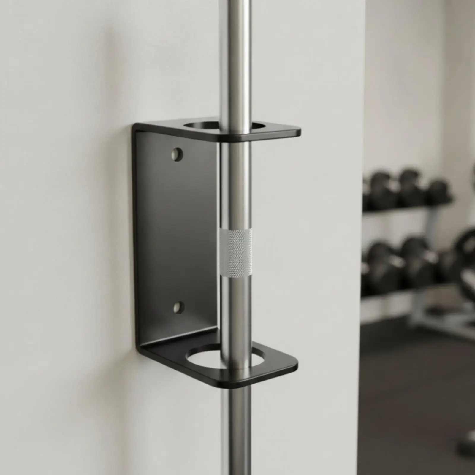 Wall Barbell Holder Heavy Duty Steel Single Bar Rack Vertical Mount for Garage Gym Organization