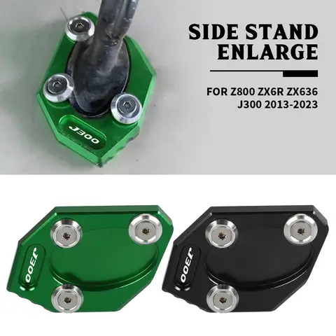 Motorcycle FOR Kawasaki Z800 ZX6R ZX636 J300 2009-2023 Side Stand Pad Plate Kickstand Enlarger Support Extension Enlarged Base