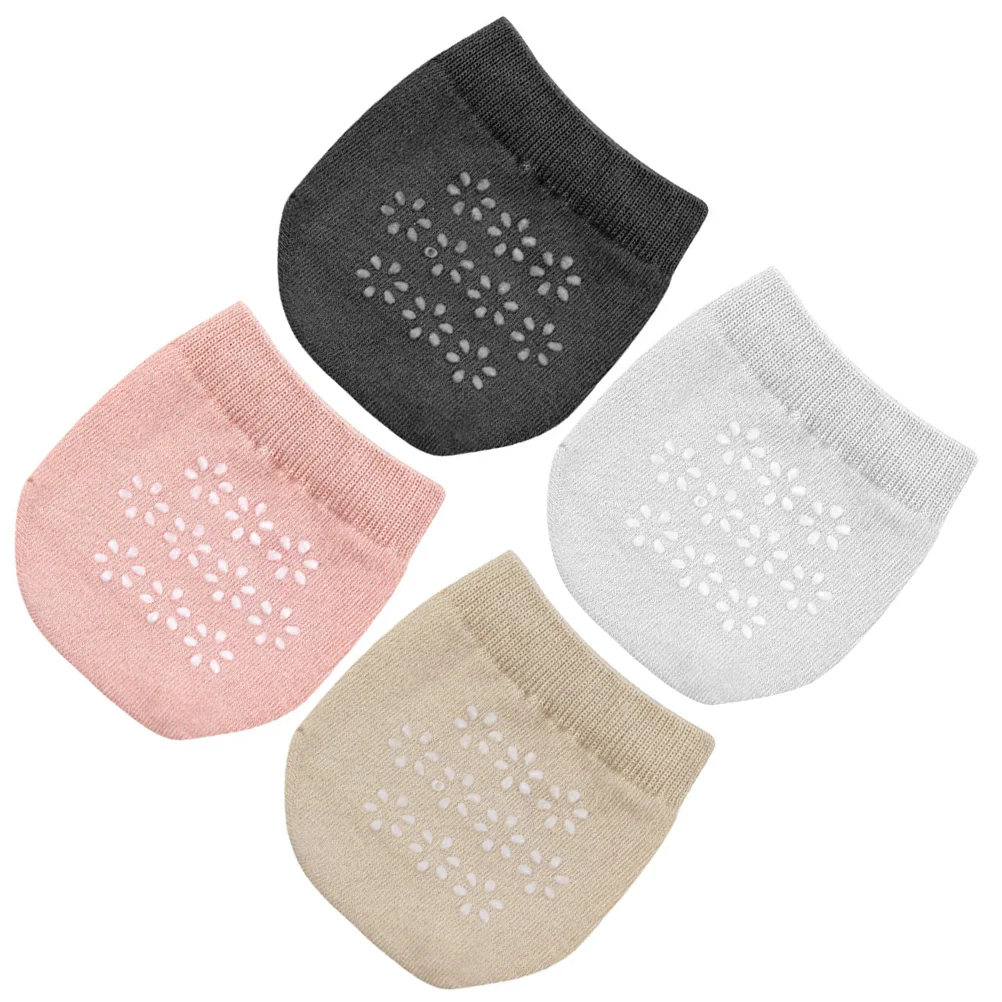 

4 Pair Breathable Palm Half Socks Toe Topper Liner Socks Toe Cover Socks Invisible Socks for Women (Black, White, Pink, Skin