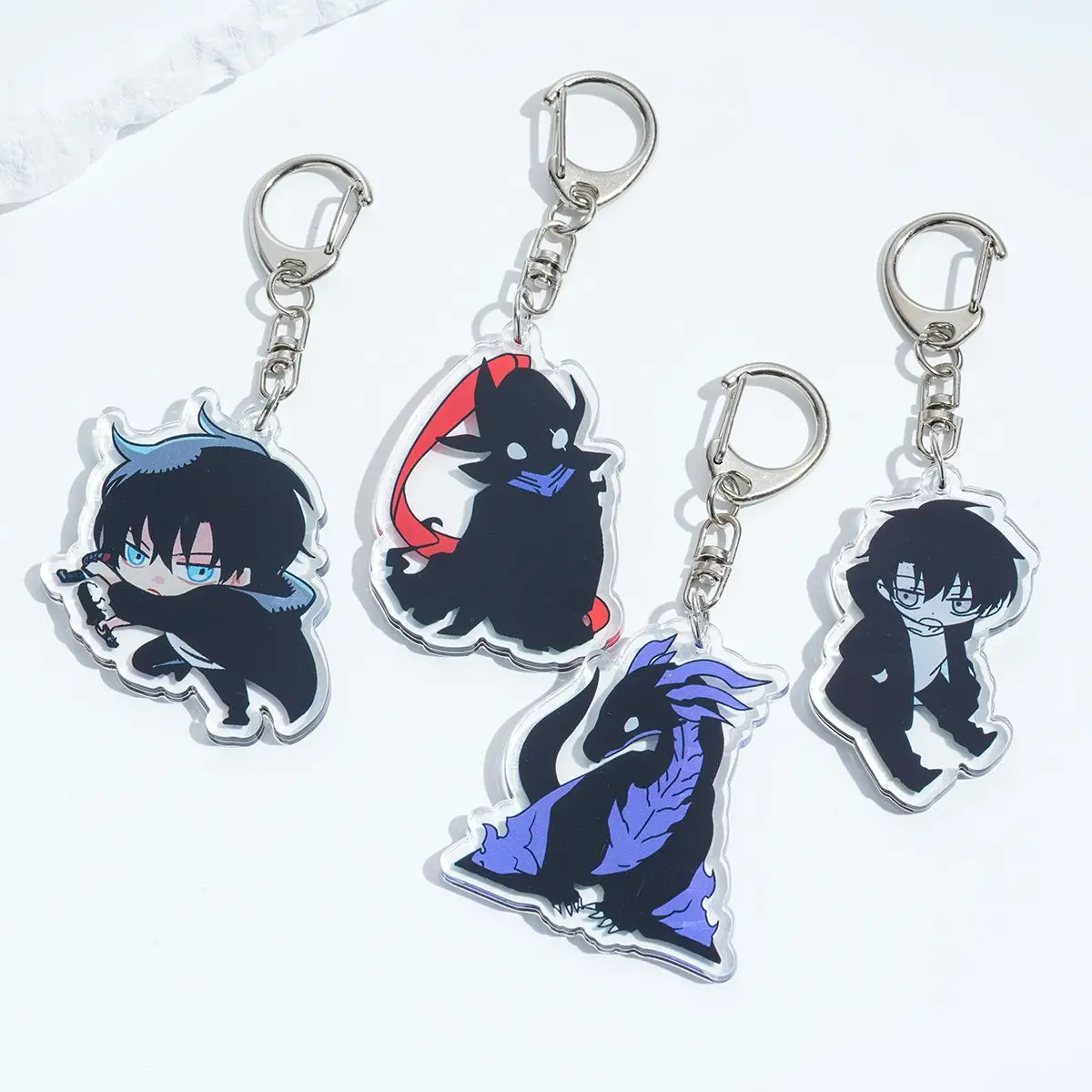 Anime Solo Leveling Acrylic keychain accessaries Cartoon Bag Pendant Gift cute bag charm Keyring Friends Fans Gifts