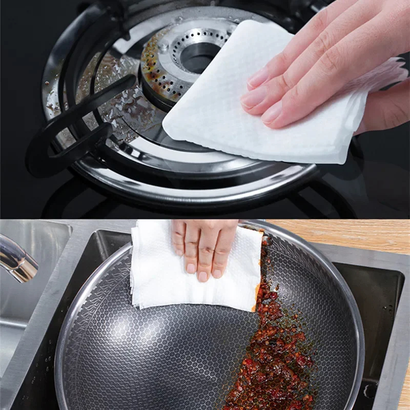 Kitchen Wet Wipes Powerful Degreasing Cloth Household Disposable Cleaning in Addition To Heavy Grease Hood Wet Paper Towel