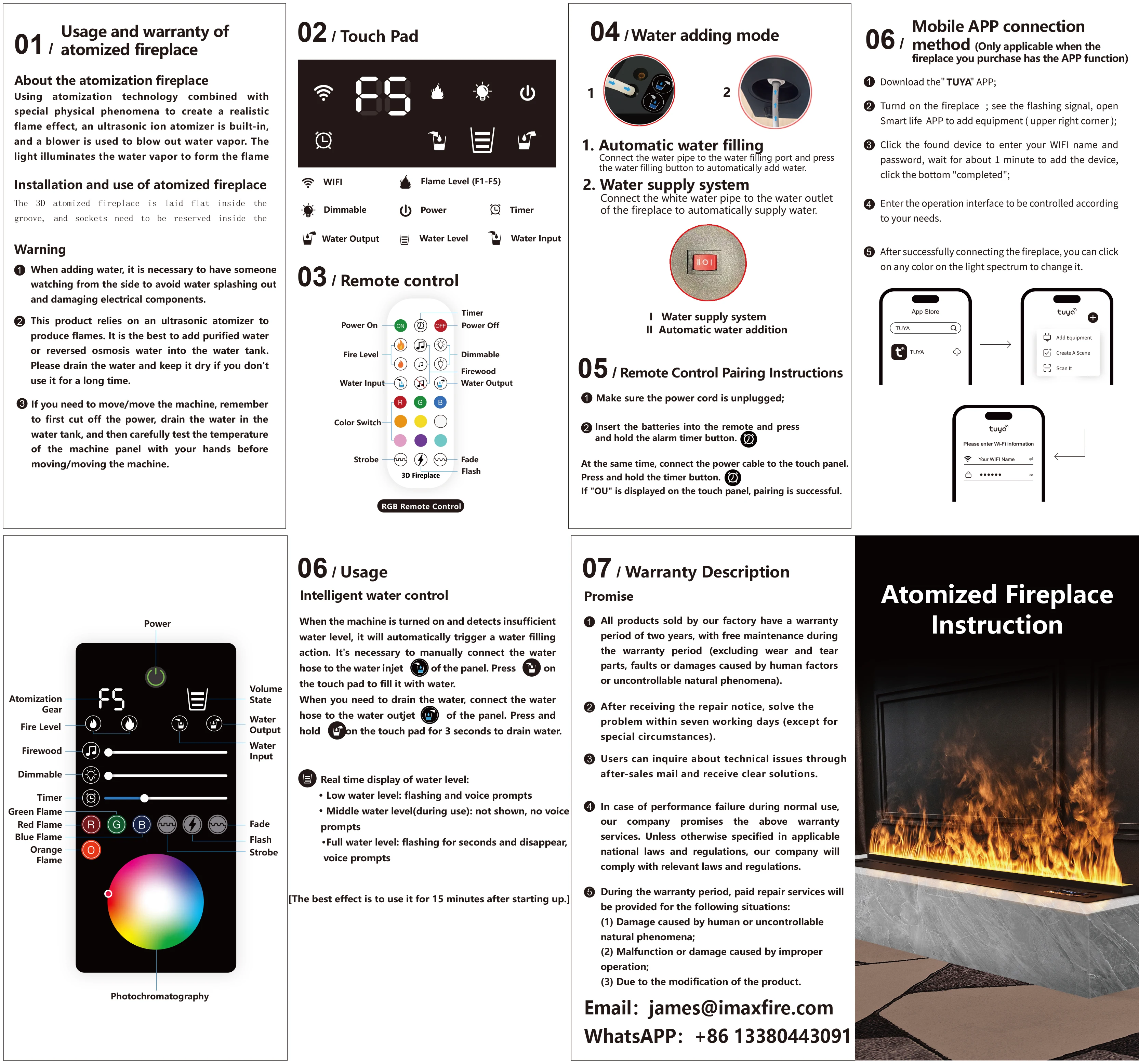 Smart Steam LED Flamme TV-Ständer dekorative Kamin 5 Jahre Garantie stille automatische Wasser 3D Wasserdampf elektrischen Kamin 3D Simulation des thermischen Energiekamins Wohnzimmer Flamme dekorative Wasserdampf Ka – Detail 19