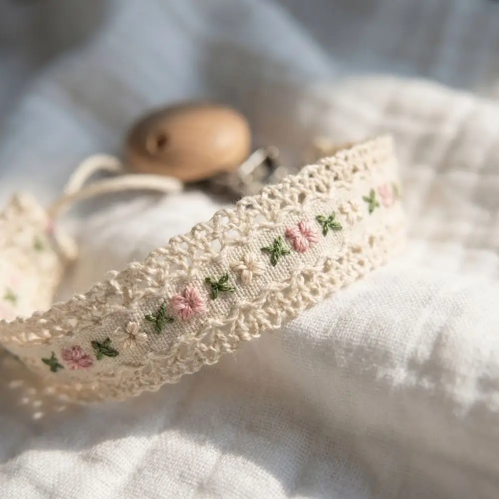 

Цветная деревянная цепочка для детской пустышки с кружевом и цветочным принтом в виде сердечек и ромашек, с защитой от падения, из полипропилена