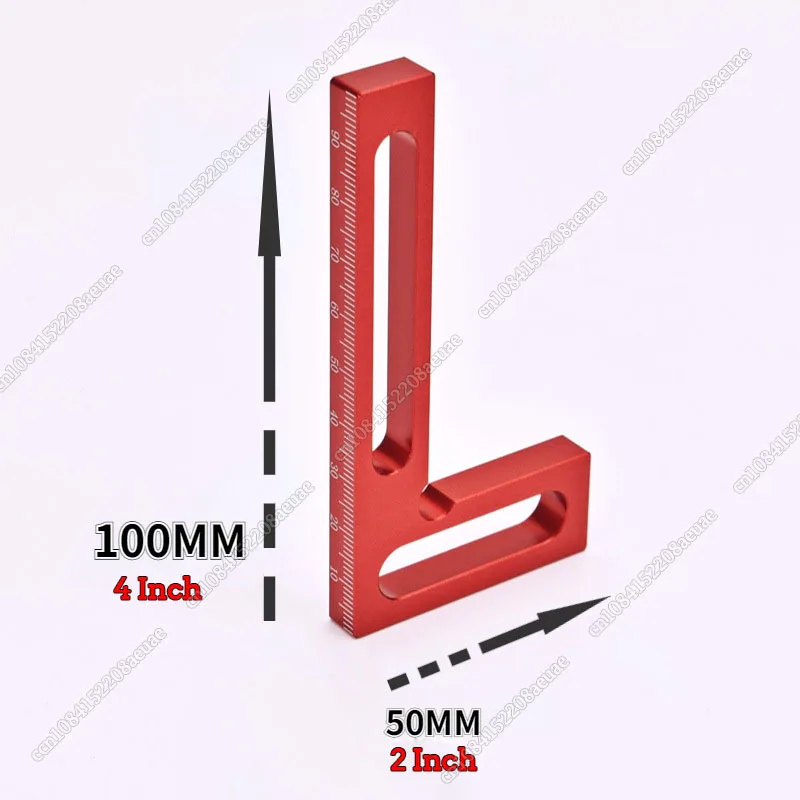 Woodworking Right Angle Ruler Aluminum Carpenter Square Measuring Height Ruler 90° Right Angle Calibrator for Wood Work 100mm