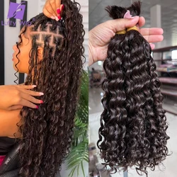 Boho Braids Human Hair Bulk Deep Curl Wave No Weft Bulk Human Hair For Braiding Color 2 30 Burmese Remy Double Drawn Wholesale
