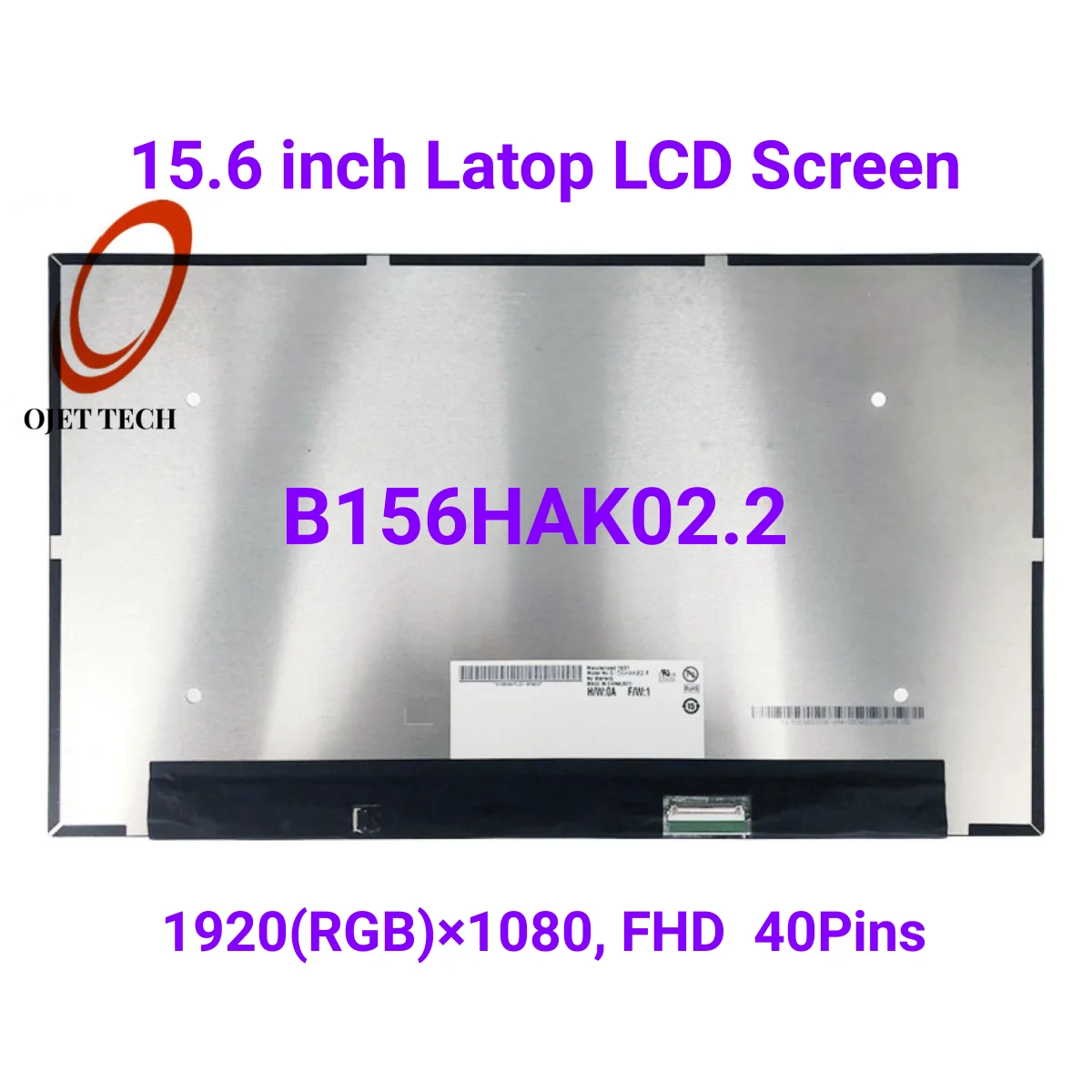 

LP156WFD-SPH2 LP156WFD-SPH1 Fit NV156FHM-T05 B156HAK02.2 EDP 40Pin 15.6" Laptop LCD Touch Screen FHD Display Matrix Panel