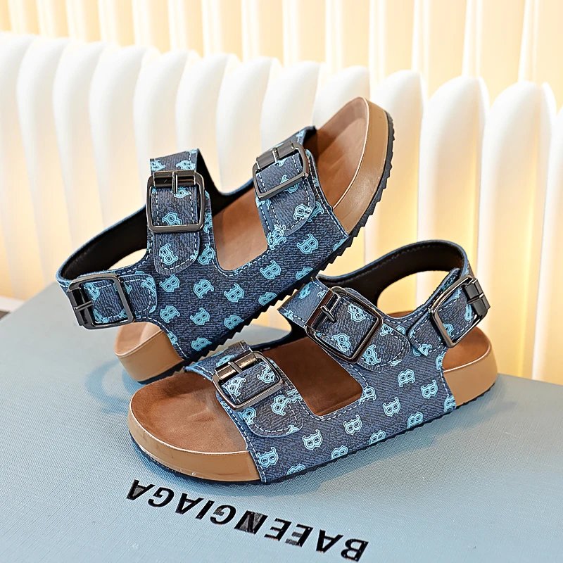 Sandalias de para pequeñas, zapatos de banda de doble hebilla, chanclas florales , antideslizantes, Verano kids eva sandals