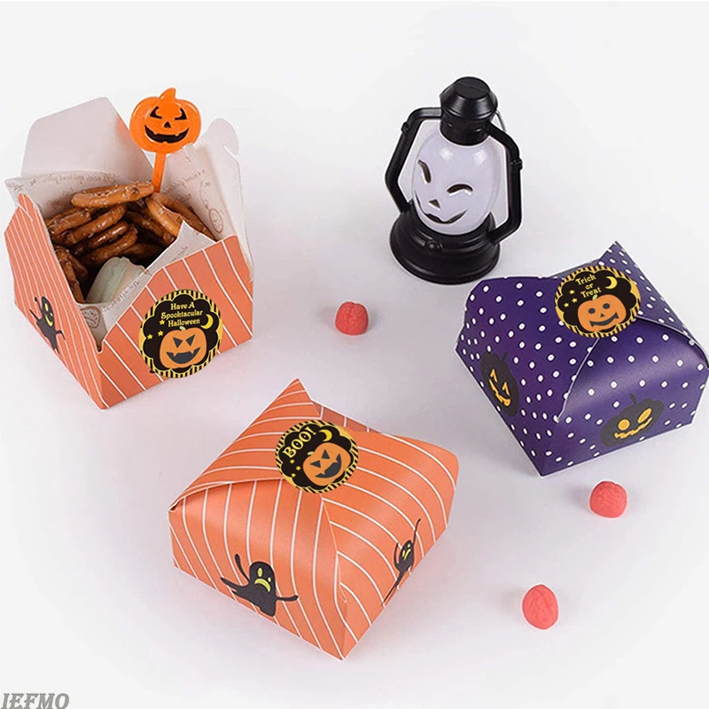 500 Count Halloween Stickers Roll, 8 Unique Designs Round Paper Seals for Halloween Party Decor,Round Stickers Holiday Decor