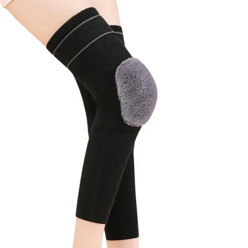 1 Pair Thermal Cashmere Knee Leg Warmers Stretchy Knee Brace Winter Warm Leg Sleeves Kneepads Muscle Joint Care Knee Support Pad