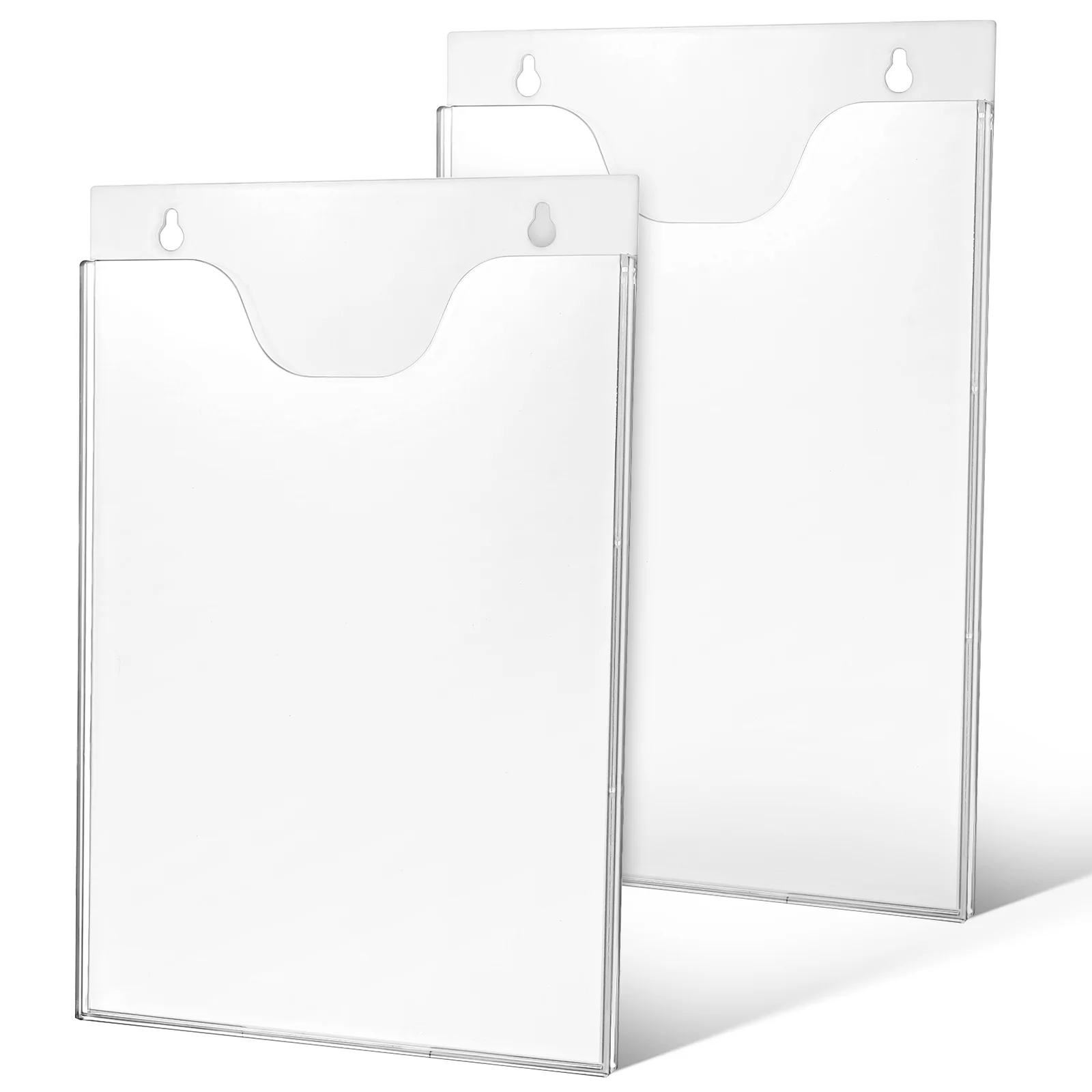 

2 Pcs Wall Mounted Acrylic Document Organizer Clear Vertical File Holder Office Supply Storage Rack Display Stand