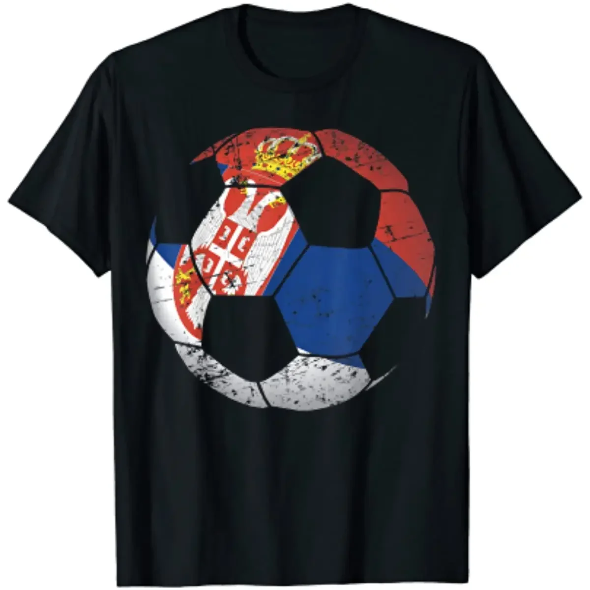 Serbia Soccer Ball Flag Serbian Football T-Shirt 100% Cotton O-Neck Short Sleeve Summer Casual Mens T-shirt Streetwear