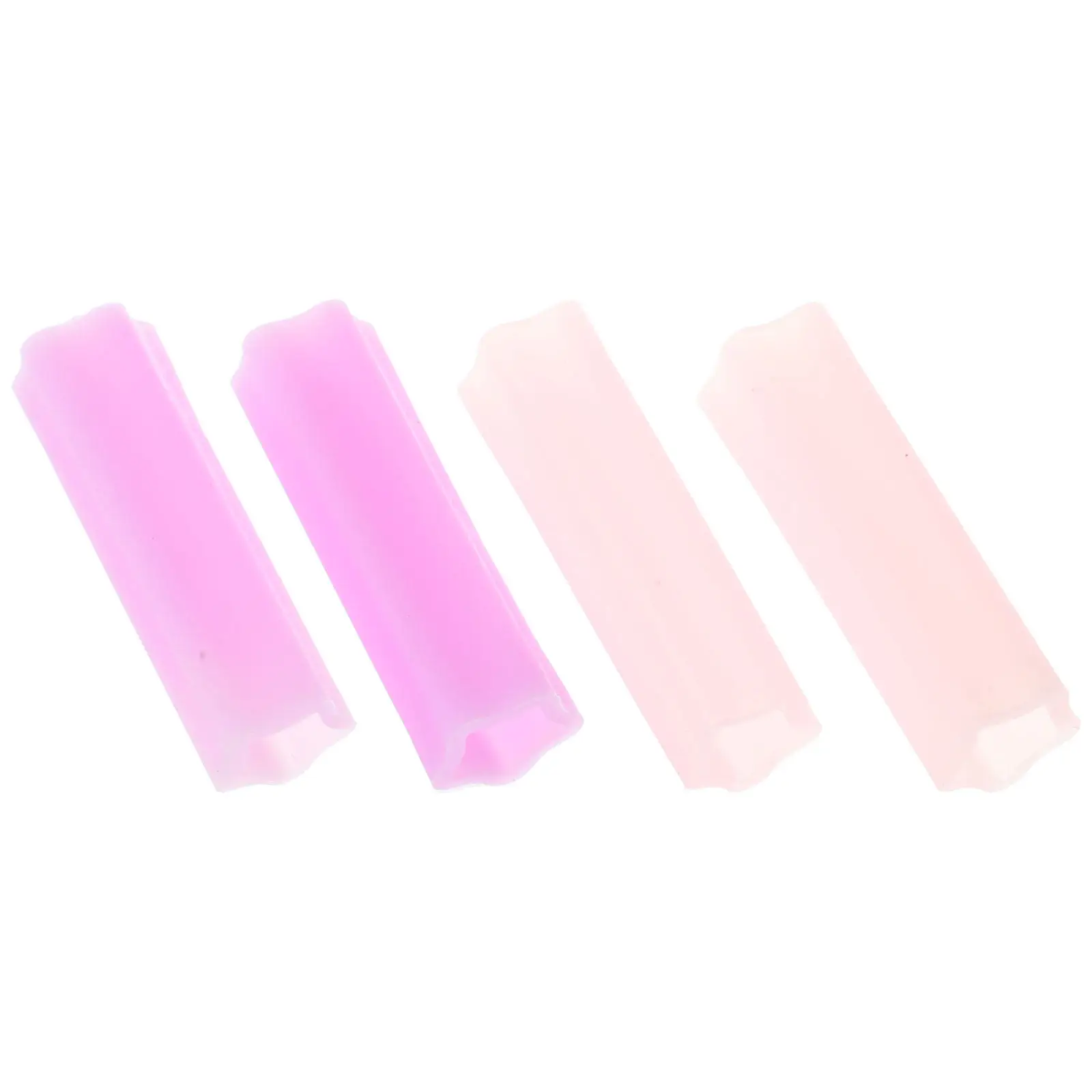 4Pcs Nail Cuticle Scissors Protective Covers Pink Rose Red Reusable Plastic Guard for Manicure Pedicure Tools Nipper Protective