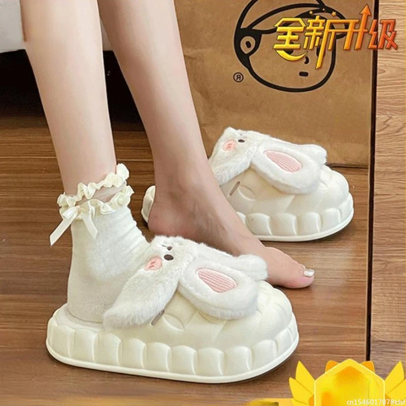 Nieuwe Youpin Winter Warm Slippers Bont Slippers Mannen Vrouwen Pluche Slipper Waterdicht Antislip Effen Kleur Thuis Indoor Toevallige slippers