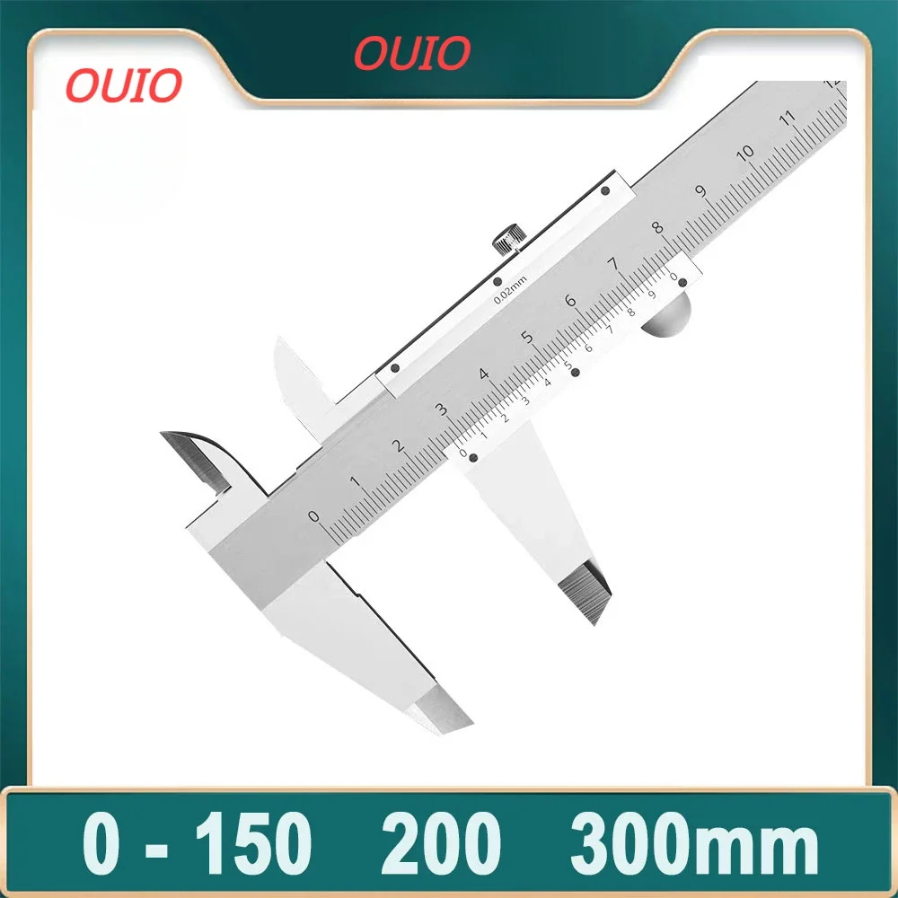 OUIO 0-150mm 0-200mm 0-300mm Calipers Vernier Caliper Precision 0.02mm Stainless  Gauge Measuring Instrument Tools Micrometer