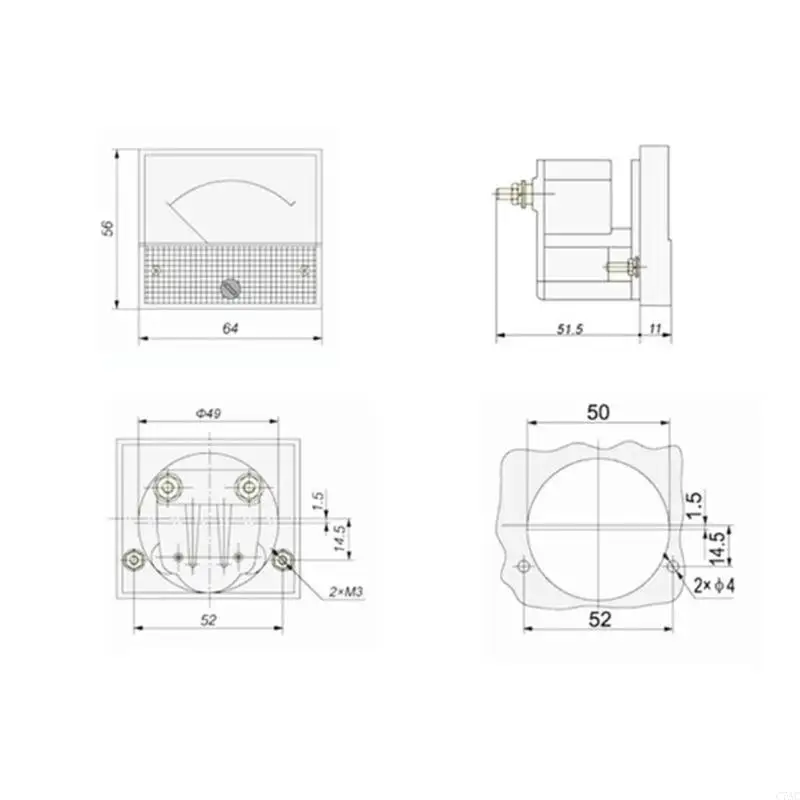 Amper del medidor panel corriente analógica para pruebas circuito Batería Ampere Ampere Calibre 0-150V 250V 450V