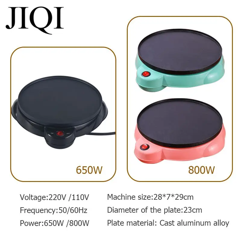 JIQI electric pancake maker Crepe Maker Baking Pan Kitchen tools spring roll machine egg roll machine cake maker EU US adapter