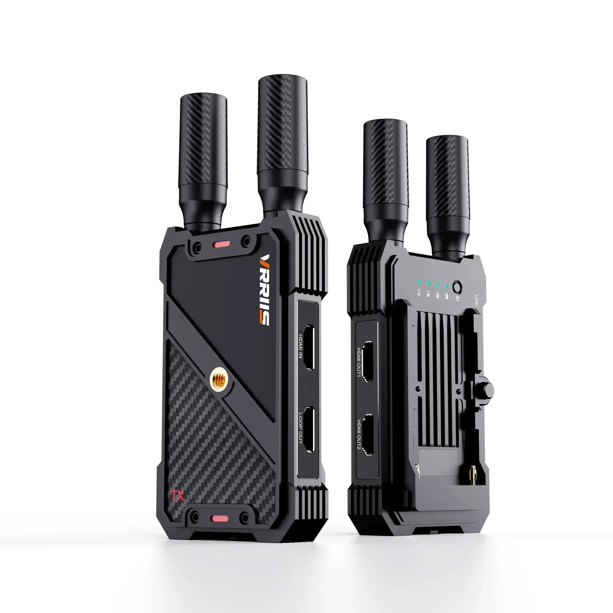 1300FT Wireless Audio Video Transmitter and Receiver Dual HDMI Extender Support Battery for Church Wedding Camera Live Streaming