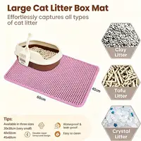 Cat Litter Mat Double Layer Pet Non Slip Big Pet Litter Box Filter MatWear Resistant Waterproof Anti-slip Cat Litter Mat 2