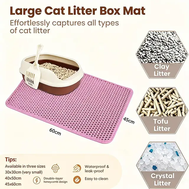 Cat Litter Mat Double Layer Pet Non Slip Big Pet Litter Box Filter MatWear Resistant Waterproof Anti-slip Cat Litter Mat 2 Cat Litter Mat Double Layer Pet Non Slip Big Pet Litter Box Filter MatWear Resistant Waterproof Anti-slip Cat Litter Mat 2