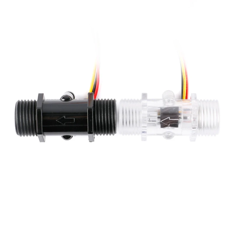 4 Points Transparent/black Flow Sensor Turbine Meter Water Flow Sensor Water YF-S201C