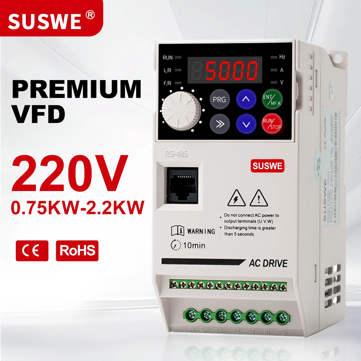 SUSWE VFD 380V oder 220V Wirtschaftlicher Frequenzumrichter 0,75/1,5/2,2/3,7/4/5,5/7,5/11 KW Motordrehzahl