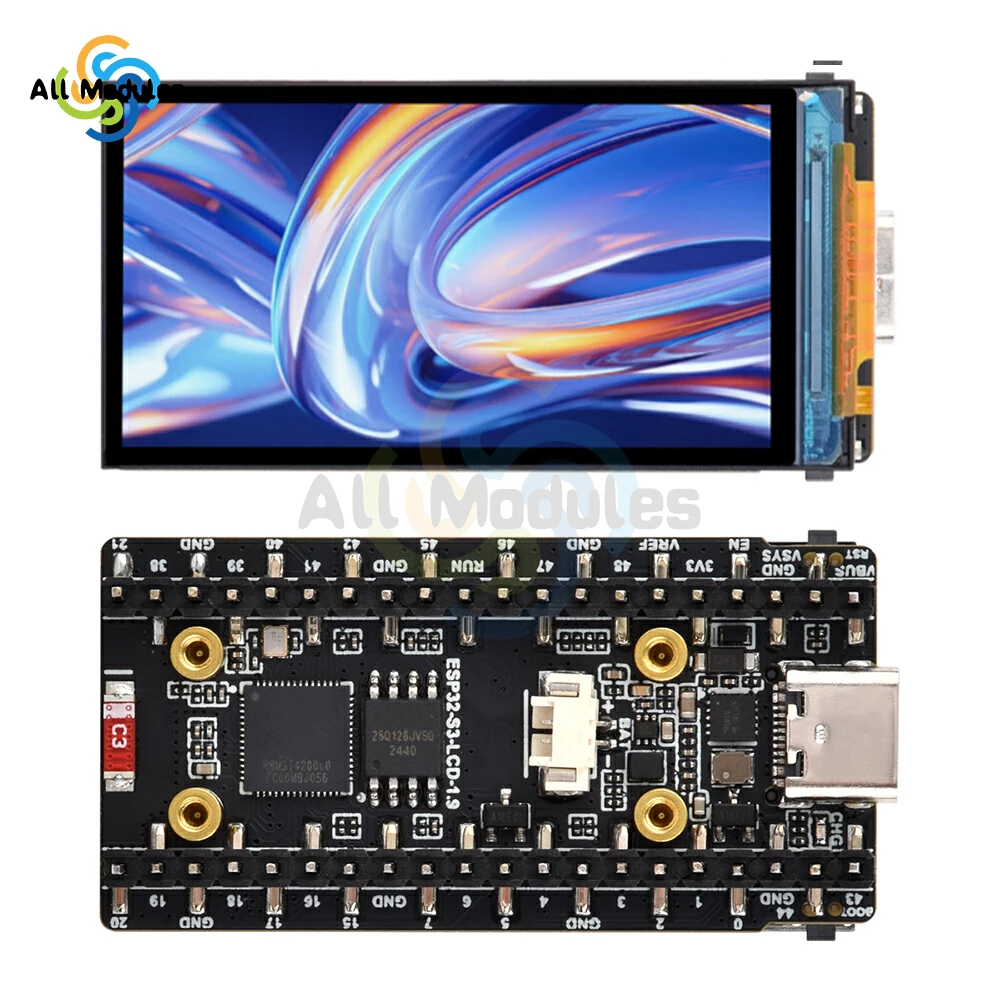 ESP32-S3 1.9-Inch LCD Display Screen IPS 170×320 Touch/Without Touch Optional Type-C Supports WiFi Bluetooth Development Board
