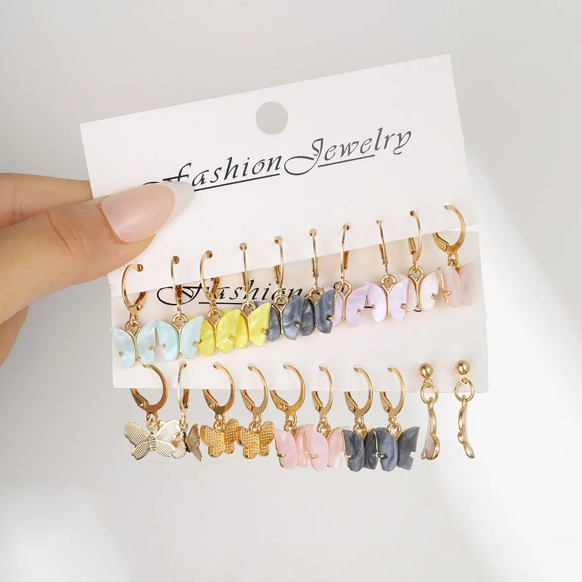 10 Paar Damen ohrringe neue Acryl-Schmetterlings ohrringe setzen kreative einfache Farbe