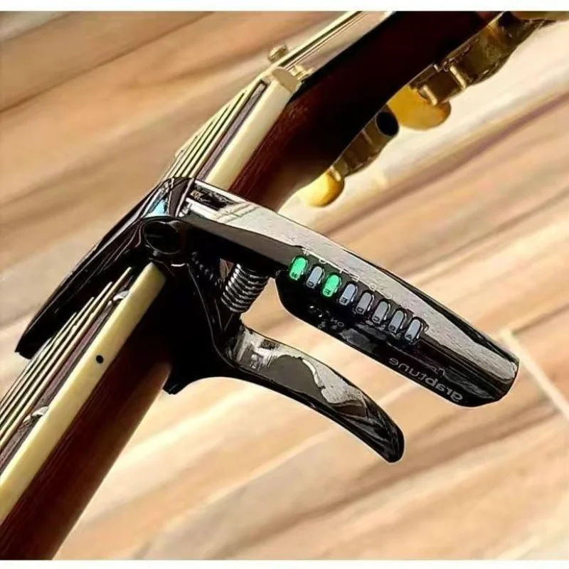 GT-100 2-in-1 Guitar Capo Tuner Multi-functional Zinc Alloy Built-in Rechargeable Battery RGB LED Indicators