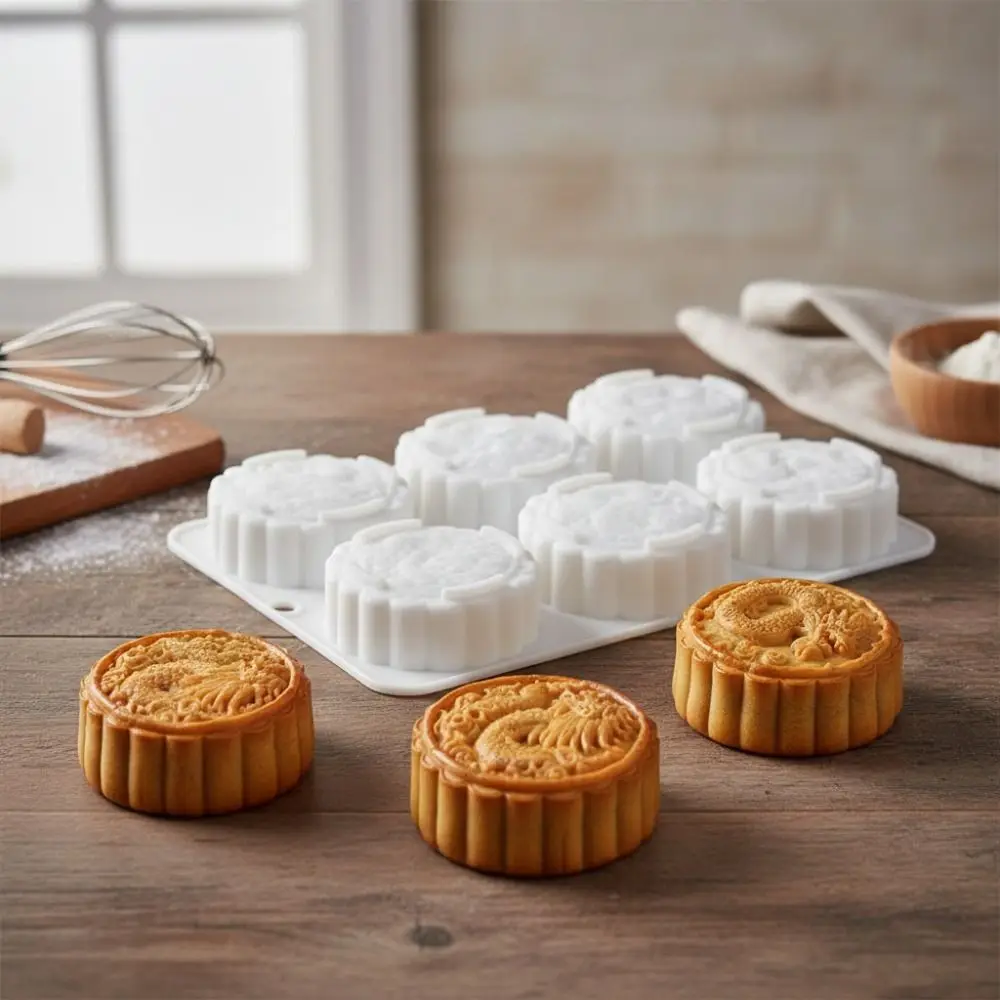 Silicone Mid Autumn Festival Phoenix Mooncake Mold Heat-resistant Easy To Demold Auspicious Clouds Mooncake Mold Soft