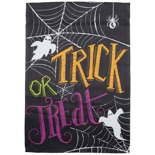 Northlight Spider Webs and Ghosts Trick or Treat Outdoor Garden Flag 12.5