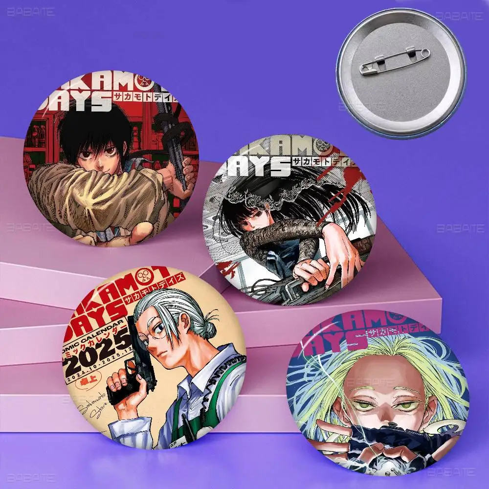 Popular Japanese Anime SAKAMOTO DAYS Creative Tinplate Soft Button Pins Animal Icon Brooch Lapel Backpack Badge Accessories Pin