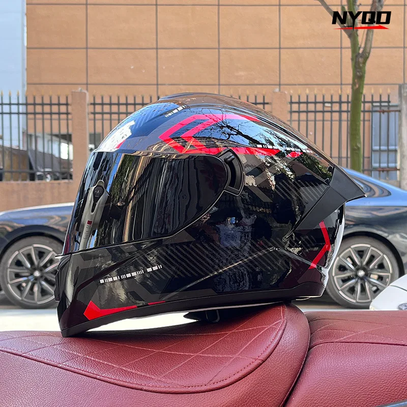 

LVS-701 Dual Lens Motorcycle Full Helmet Imitation Racing Street Male Knight Electric Scooter Autumn Winter Casco Moto