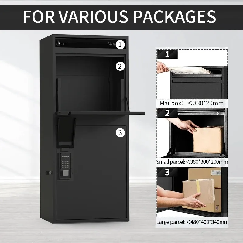 

Large Smart Letter Box Post Newspaper Drop Box Parcel Delivery Box Outdoor Mailbox